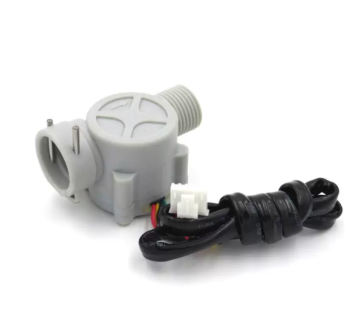 JR-168 4-Wire Hall Effect Water Flow Sensor, Universal Flow Meter with Water Temperature Detection for Water Heaters