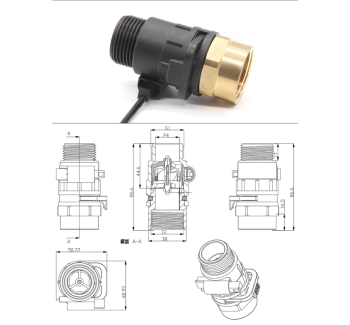ZJMAZ-25 1-Inch Female Thread Water Flow Sensor, Detachable Washable Hall Effect Flow Meter for Garden Irrigation