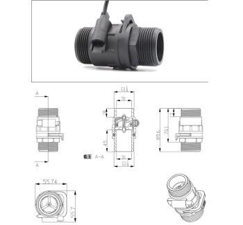ZJMAZ-32 1.2-Inch Male Thread Water Flow Sensor, Detachable Washable Hall Effect Flow Meter
