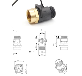 ZJMAZ-32 1.2-Inch Female Thread Water Flow Sensor, Detachable Washable Hall Effect Flow Meter for Garden Irrigation