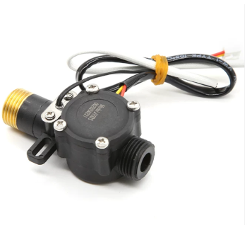 J10DS DN15 Universal Hall Flow Meter with Brass Connector Nozzle, Accessory for Instant Fast Heating Electric Water Heaters
